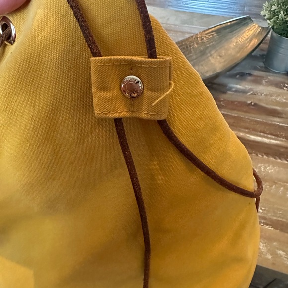 ‼️CYBER MONDAY STEAL‼️Hermes Polochon Mimile Drawstring Yellow Canvas Backpack - Picture 4 of 13